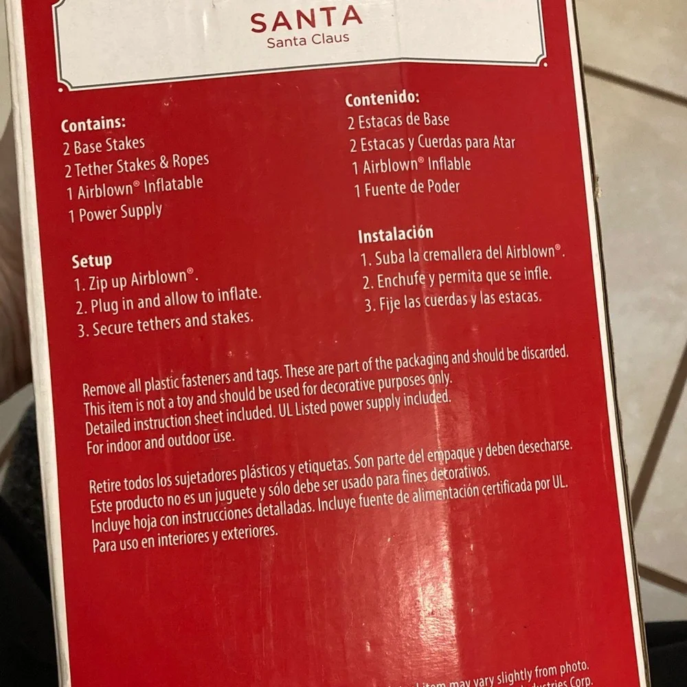Holiday Time Santa Claus Inflatable - Red, White, and Green